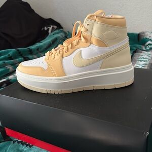 Nike High-Top Sneakers - Tan and White
